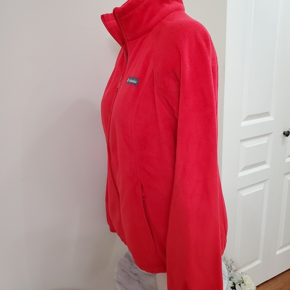 Like New: Columbia Vibrant Red Full-Zip Fleece Medium - Picture 6 of 14